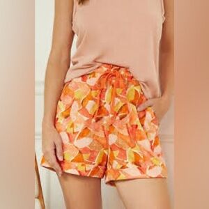 Daily Practice Anthropologie Shorts Women's Size Medium Orange Beach Lounge